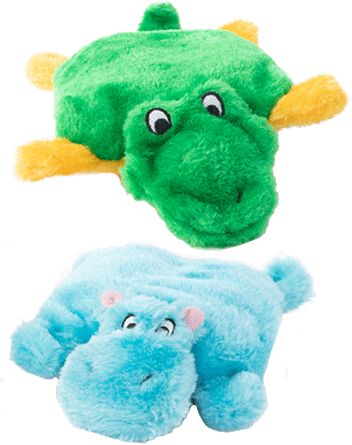 Zippy Paws Squeakie Pad Hippo and Alligator